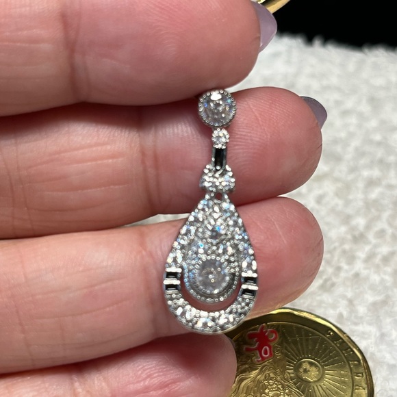 💙Art deco style sapphire and Diamond style fashion earrings - Picture 7 of 9